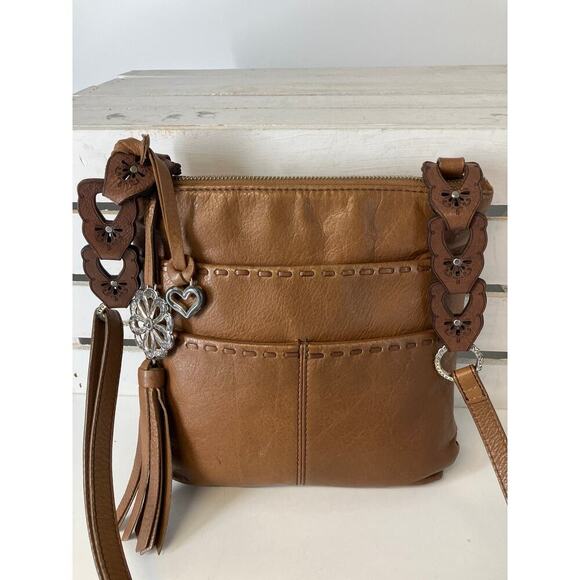 BRIGHTON 197105 SMALL BROWN PEBBLED LEATHER CROSSBODY BAG - Picture 3 of 15